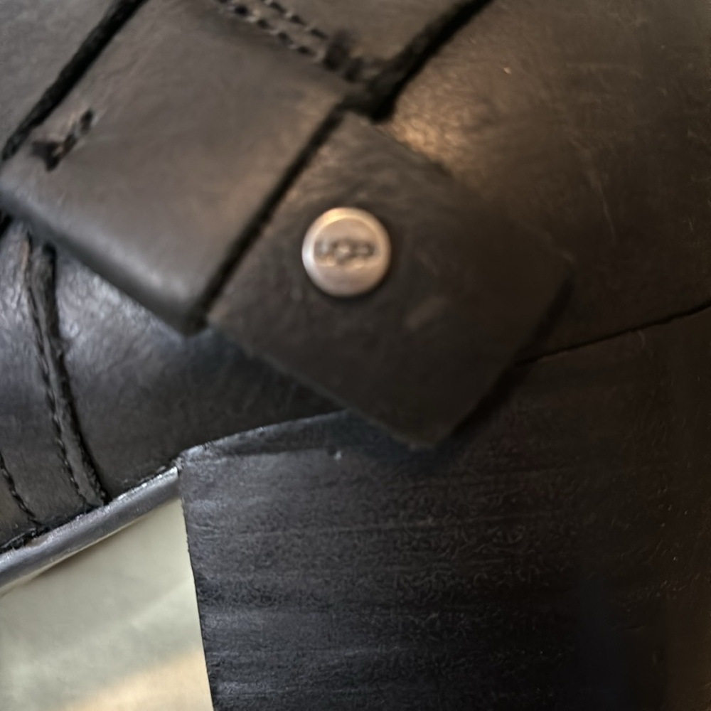 UGG Bandera black leather riding boots stunning excellent condition sz 6 - Picture 4 of 13